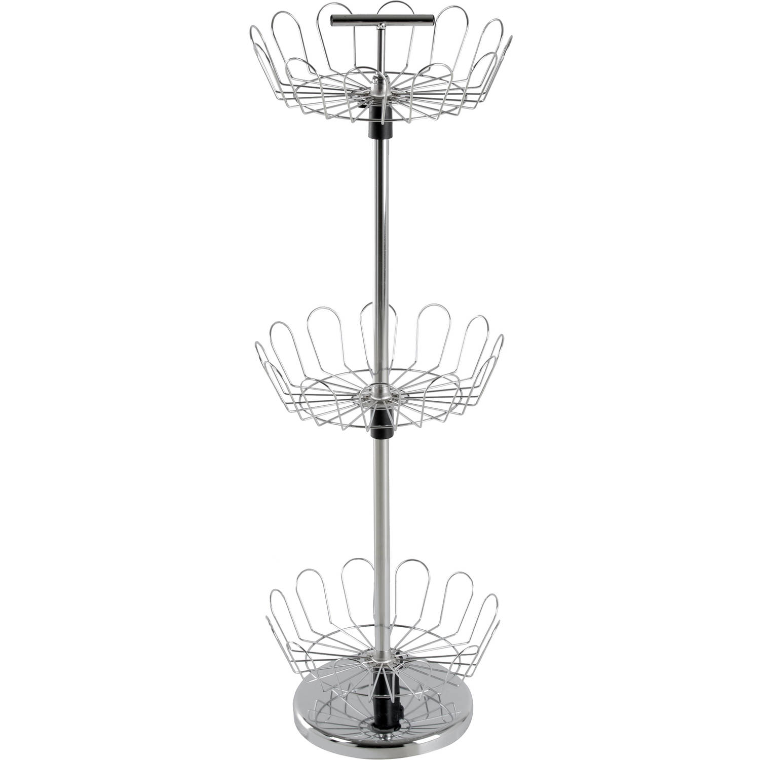 Lavish Home Revolving Shoe Tree Orgainzer Rack with Chrome Finish