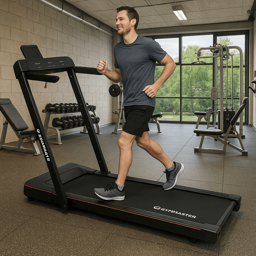 Gym Master 2.5 Treadmill with 1-15 km/h Speed, Foldable Design and Bluetooth Connectivity