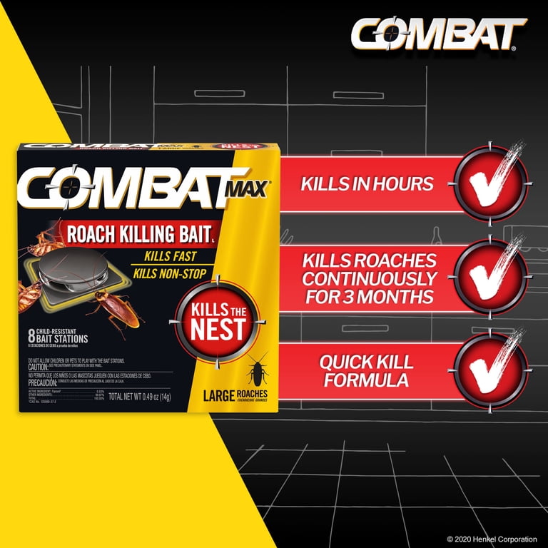 Combat Roach Killing Bait Stations for Large Roaches, 8 Count - Walmart.com