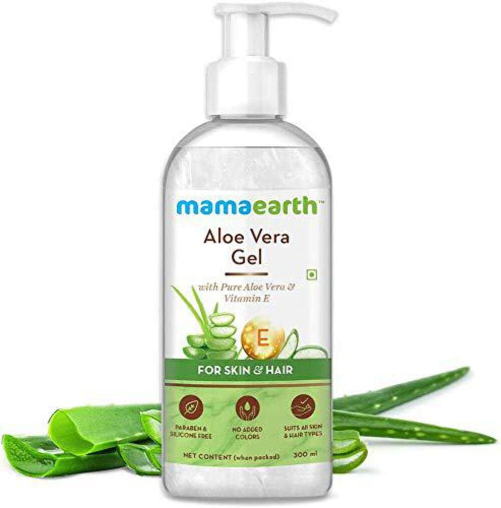 Mamaearth Aloe Vera Gel for Face with Pure Vera and Vitamin E for Skin and Hair - 300 ml - Walmart.com