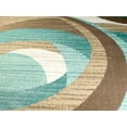 thumbnail image 3 of #060 SUM; Teal Circular Swirl Geometric Modern Area Rug RUG AND DECOR INC., 3 of 3