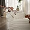 GNIXUU 50" Oversized Chaise Lounge Sofa Chair Indoor, Modern Corduroy Sleeper Sofa Cloud Couch with 3 Soft Pillows, Comfy Single Seat Floor Sofa for Living Room, Apartment, Office (White)