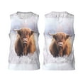 thumbnail image 2 of Gaeub Cow Men's Mesh Basketball Jersey, Quick-Drying Sleeveless Top S-4XL, Loose Muscle Tank Top -4X-Large, 2 of 9