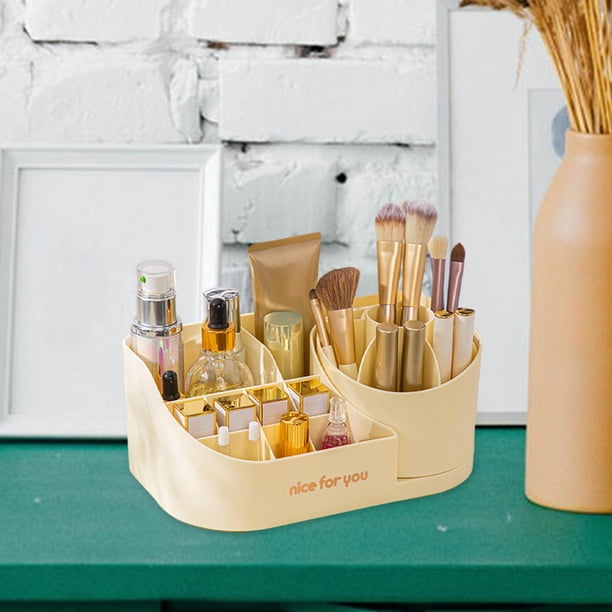 Organizador de brochas de maquillaje giratorio de 360 degree, organizador de maquillaje, organizador de cosméticos duradero para baño, cosméticos, lápiz