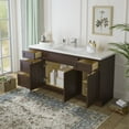 thumbnail image 4 of 66 in. W x 21 in. D x 32.5 in. H Bath Vanity Cabinet without Top in Brown, 4 of 9