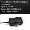 thumbnail image 4 of 3X 2S 7.4V 2-in-1 Charger with XH-3P Connector Plug for AX24 SCX24 UTB18 SCX24,7.4V 2S Lithium Batteries,3 x Charger,Black, 4 of 7
