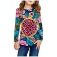 thumbnail image 2 of Jinhomg Kids Spring Shirts Casual Comfy Long Sleeve Crew Neck Tunics 2025 Trendy Graphic Print Blouse Boys Girls Lightweight Tops Multicolor 140, 2 of 6