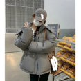 thumbnail image 2 of Grey Down Jacket Women Coat Black Hooded Fashion American Streetwear Y2K Style Duck Down Feather Female Winter Short Outwear, 2 of 4