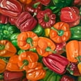 thumbnail image 2 of Atelier B Art Studio 26x26 Gold Ornate Wood Framed with Double Matting Museum Art Print Titled - A LOT OF PEPPERS, 2 of 4