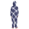 thumbnail image 3 of Blue and White Checkered Pattern One Piece Pajamas Soft Jumpsuit Cozy Sleep and Play Romper Zipper and Pockets 4T, 3 of 8