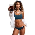 thumbnail image 3 of CRZ YOGA Scoop Neck Bikini Tops for Women Padded Adjustable Spaghetti Straps Bathing Swimsuit, 3 of 7