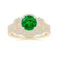 thumbnail image 4 of ANGARA Lab Grown 1.2 Ct Aeon Emerald Leaf & Vine Engagement Ring with Milgrain for Women in 14K Yellow Gold (Size-7mm) | May Birthstone, Anniversary, Jewelry Gift for Women | Lab-Grown Emerald Ring, 4 of 7