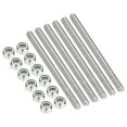 thumbnail image 1 of Uxcell 6Pcs 1/4"-20x90mm Threaded Rods with Hex Nuts, 304 Stainless Steel Fully Threaded Rod Right Hand Threads with 12Pcs Nylon Insert Lock Nut for Clamps Hangers U-Bolt, Silver Tone, 1 of 7