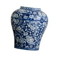 thumbnail image 4 of QSTDGVPW Chinese Ceramic Flower Vase Classic Plant Pot for Living Room Entryway Decor Dark Blue, 4 of 9