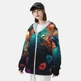 thumbnail image 4 of Fotbe Colorful Flower Bird Men's Women's UPF 50+ Sun Protection Jacket Hooded Cooling Shirt with Pockets Hiking Outdoor Performance-XX-Large, 4 of 8