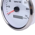 thumbnail image 3 of BIMZUC 110mm 4-3/8in Universal Tachometer Gauge 7000 RPM with Hour Meter & 7 Color Backlight, Marine Boat RPM Gauge for Car Yacht RV Truck, 9-32V DC, White Dial Silver Bezel, 3 of 9