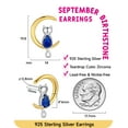 thumbnail image 6 of Just Being Cute Real Sterling Silver Earrings for Women, Cat Moon September Birthstone Earrings 14K Gold Plated Studs Birthday Mothers Day Jewelry Gifts Her Wife Lady Adults Ideas, 6 of 8