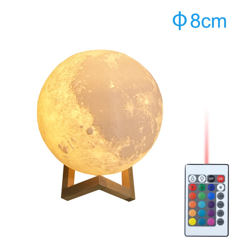 Details about   3D Printing LED Moon Lamp Night Light Touch Sensor Moonlight USB Rechargeable KE 