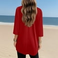 thumbnail image 5 of Endives Women's Long Sleeve T-shirt Tunics Summer V Neck Tshirts With Pockets Long Blouses Casual T shirt, 5 of 7