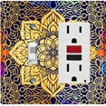 thumbnail image 1 of Metal Light Switch Plate Cover Mandala Yellow Flower Tile Pattern MDL096, 1 of 13