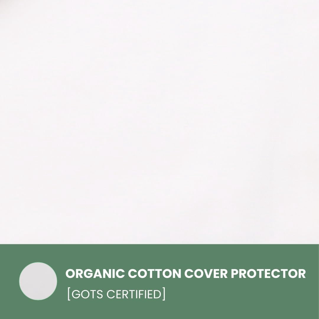 OrganicTextiles Real Down Pillow with Organic Cotton Cover (King Size, Light Fill) GOTS CERTIFIED, Adjustable Loft, Neck Pain Relief Support, Back Side Stomach Sleepers, Bed Pillow for Sleeping