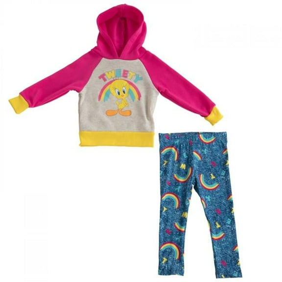 Tweety Bird Rainbow Infant Fleece Jacket Set - Toddler 3T - 2 Piece