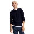 thumbnail image 1 of Jersey Tommy Hilfiger liso con cuello redondo para hombre azul marino XL, 1 of 4