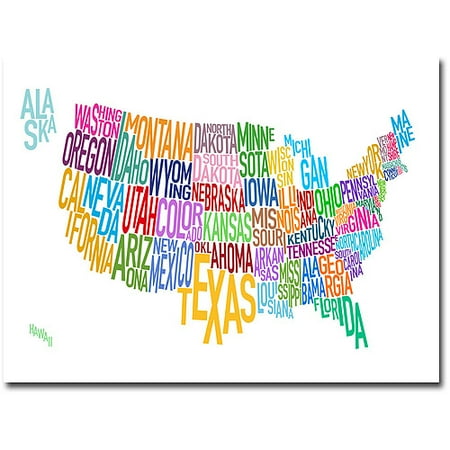 United States Wall Art trademark art "united states text map" canvas wall artmichael United States Wall Art trademark art "united states text map" canvas wall artmichael