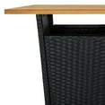 thumbnail image 5 of vidaXL 3 Piece Garden Bar Set with Cushions Poly Rattan Black, 5 of 5