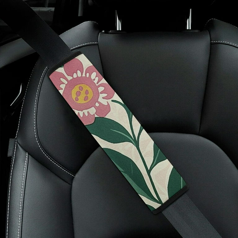 WYYP Flowers Leaves Circle Car Seat Belt Cover Protect You Neck and Shoulder from The Seat Belt Rubbing Comfortable Car Seat Strap Pads Ideal for Car Interior Accessories 2Pcs Walmart