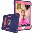 thumbnail image 3 of Dteck iPad Mini 5, Mini 4 Case, Shockproof [Full-Body] Hybrid 3-Layer Drop Protection Rugged Kickstand [HD Screen Protector] Cover For iPad Mini 5th 2019 / Mini 4th Gen 2015 7.9", Navyblue+Rose, 3 of 7