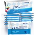 thumbnail image 1 of Sllic® - 10 Packs - Disinfectant Wet Wipes - All-Purpose - 75% Alcohol Wipes - Clean & Sanitize Surfaces & Skin - Safe for Skin - Quick-Drying & Non-Sticky Formula - Unscented - 10Packs/100 Wipes, 1 of 7