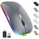 thumbnail image 1 of Ratón inalámbrico LED, recargable, delgado y silencioso, 2.4 G, portátil, óptico, para oficina, con receptor USB y tipo C, 3 DPI ajustables para notebook, PC, laptop, computadora de escritorio (gris), 1 of 8