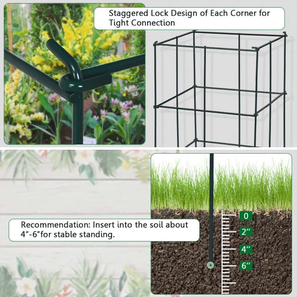 Aimee Lii 4 Pack Garden Trellis for Climbing Plants for Flower Vegetable, Plant Stand Tall Indoor