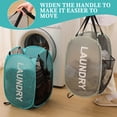 thumbnail image 3 of Pop Up Mesh Laundry Hamper 2 Pack, Collapsible Laundry Basket with Steel Frame, Foldable Clothes Hamper with Side Pocket for Storage,(Blue+Gray), 3 of 7