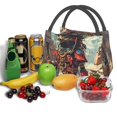 thumbnail image 3 of Yiaed Tribal Futuristic Warrior Print Lunch box lunch bag Portable Insulated Lunch Box for Women Men Cooler Tote Bag with Front Pocket for Work Picnic Travel, 3 of 6