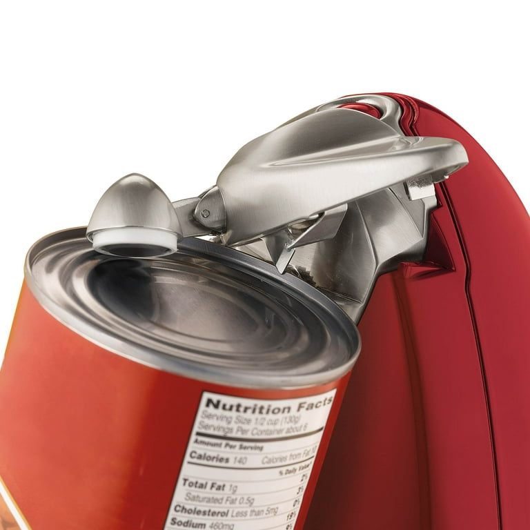 Hamilton Beach Electric Automatic Can Opener with Auto Shutoff, Knife  Sharpener, Cord Storage, and SureCut Patented Technology, Extra-Tall, Red