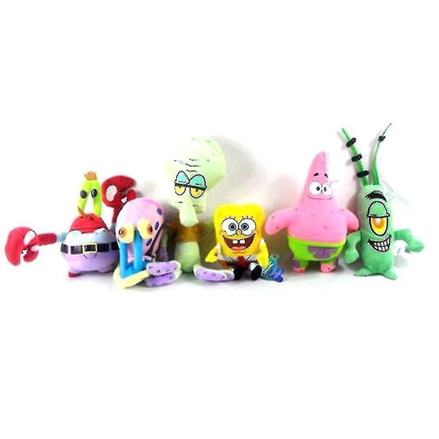 2023-6 piezas/lote Bob Esponja muñecos de peluche suaves regalo-1 Hy