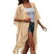 thumbnail image 1 of Chaleco de playa liso para mujer, blusa de longitud media con protección solar, poliéster y spandex, talla única, 1 of 5