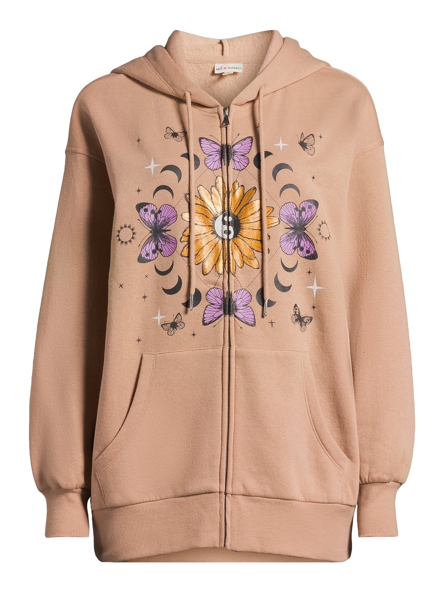 Self Esteem Juniors Graphic Zip Hoodie Sweatshirt, Sizes S-XL