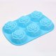 thumbnail image 2 of Molde de flores de silicona de 6 cavidades, juego de 3 piezas antiadherentes de silicona de grado alimenticio, molde de rosa gigante para gelatina de caramelo de chocolate, cubitos de hielo - rosas, 2 of 5