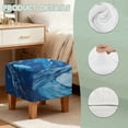 thumbnail image 7 of SCRAWLGOD Marble Print Dark Blue Ottoman Cover, Square Ottoman Cover Footrest Sofa Slipcovers Stool Covers Soft Footstool Covers Slipcovers Stretch Furniture Protector with Anti-Slip Band, 7 of 7