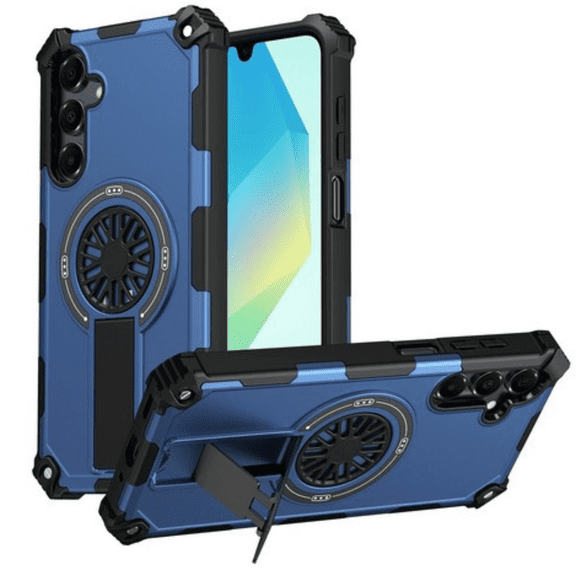 Xpression Phone Case For Samsung Galaxy A17 5G Magnetic Circle Kickstand Hybrid Shockproof Protection with Secure Grip and MagSafe Compatible Design Cover, Blue