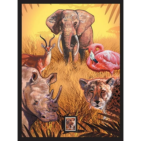 Imperial Mint African Animals Framed Artwork w/ Postage Stamp