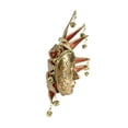thumbnail image 3 of Allstate 9" Gold and Red Sequins Ornate Minstrel Masquerade Mask Christmas Ornament, 3 of 3