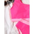 thumbnail image 5 of Women's Color Block Bikini Swimwear Set One Shoulder 2 Piece Swimsuit Color Block Tummy Control Swimsuit,Colour: Rose Red,Size:S, 5 of 6