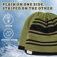 thumbnail image 2 of ZOWYA Reversible Beanies for Men and Women – Cotton/Acrylic Knitted Cuff Beanie with Solid Color/Stripes, 2 of 5
