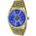 thumbnail image 2 of Mens Solid Stainless Steel Back Blue Dial 40mm Gold Tone Freemason G Compass Masonic Metal Band  Wrist Watch, 2 of 4