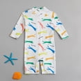 thumbnail image 5 of ATAIKU 0-4T Baby Boys Cheetah One Piece Swimsuit Rash Guard Suits Toddler Long Sleeve Swimwear Kids UPF 50+ Zipper Bathing Suit, 5 of 10