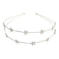 thumbnail image 3 of GlamourGal Double Layer Star Headband Sweet Lady Metal Hair Accessory With Five Pointed Elegant And Design For Everyday Wear Womens Headbands Knotted Wavy Metal Headband Headband Knot for Women And, 3 of 3